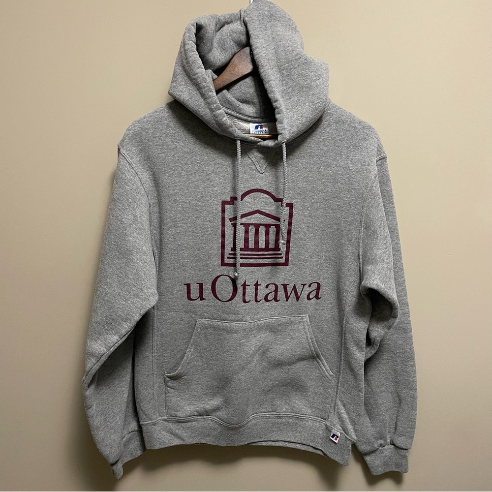 University of Ottawa Grey Hoodie Men’s Size Small Russell Athletic